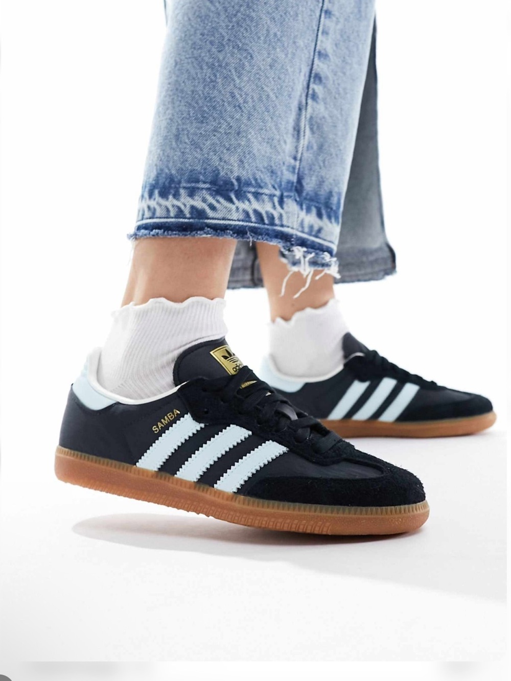 Adidas Samba OG Carbon/Almost Blue/Chalk White Size 7 Brand New